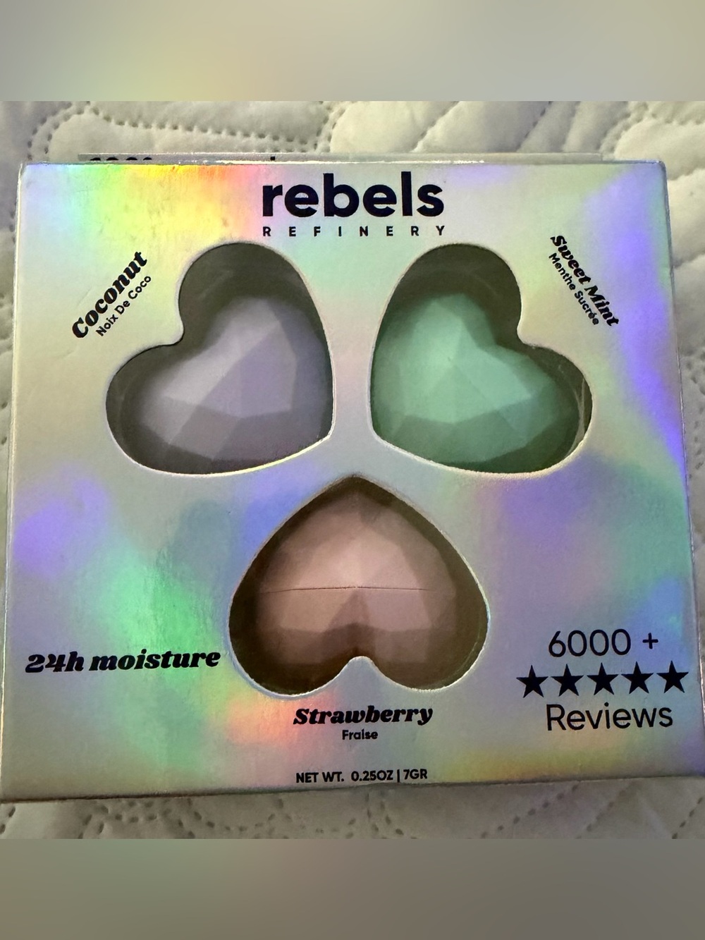 rebels Heart Lip Balm Trio - White, Green, Pink